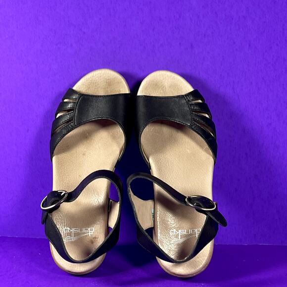 Dansko Black Leather Season Sandal Women's Shoe Size 37 - Picture 5 of 8